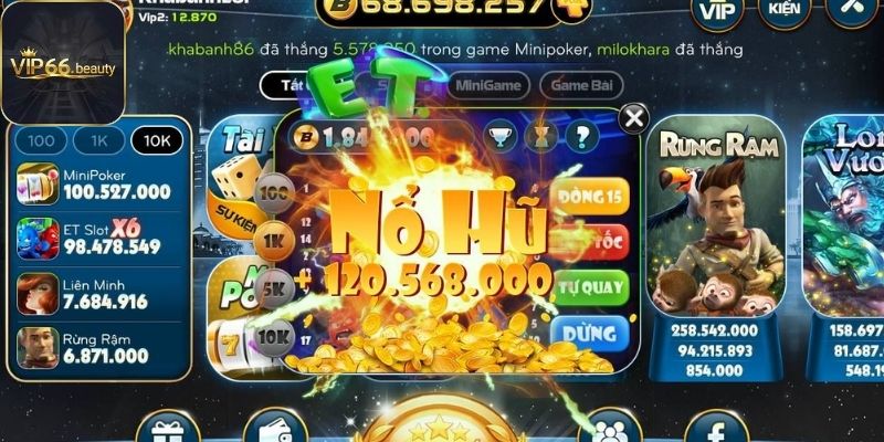 Tỷ lệ nổ hũ vip66 cực cao thu hút người tham gia